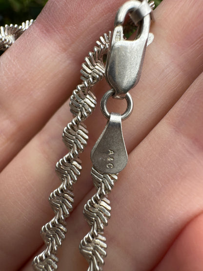 Vintage silver twist chain, 45cm / 17.72 inches long