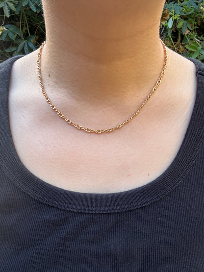 Vintage Italian 9ct yellow gold fancy link chain, 42.5cm / 16.73 inches long
