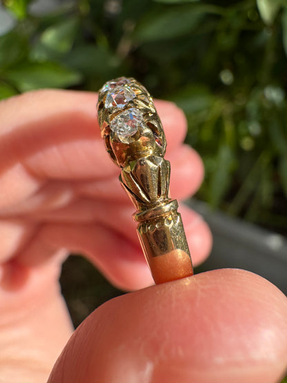 Antique Australian 18ct yellow gold five stone 0.45ct TCW old mine cut diamond ring