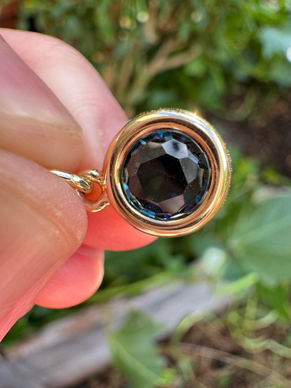 Custom handmade recycled 9ct yellow gold 1.63ct natural Australian parti sapphire bezel set pendant