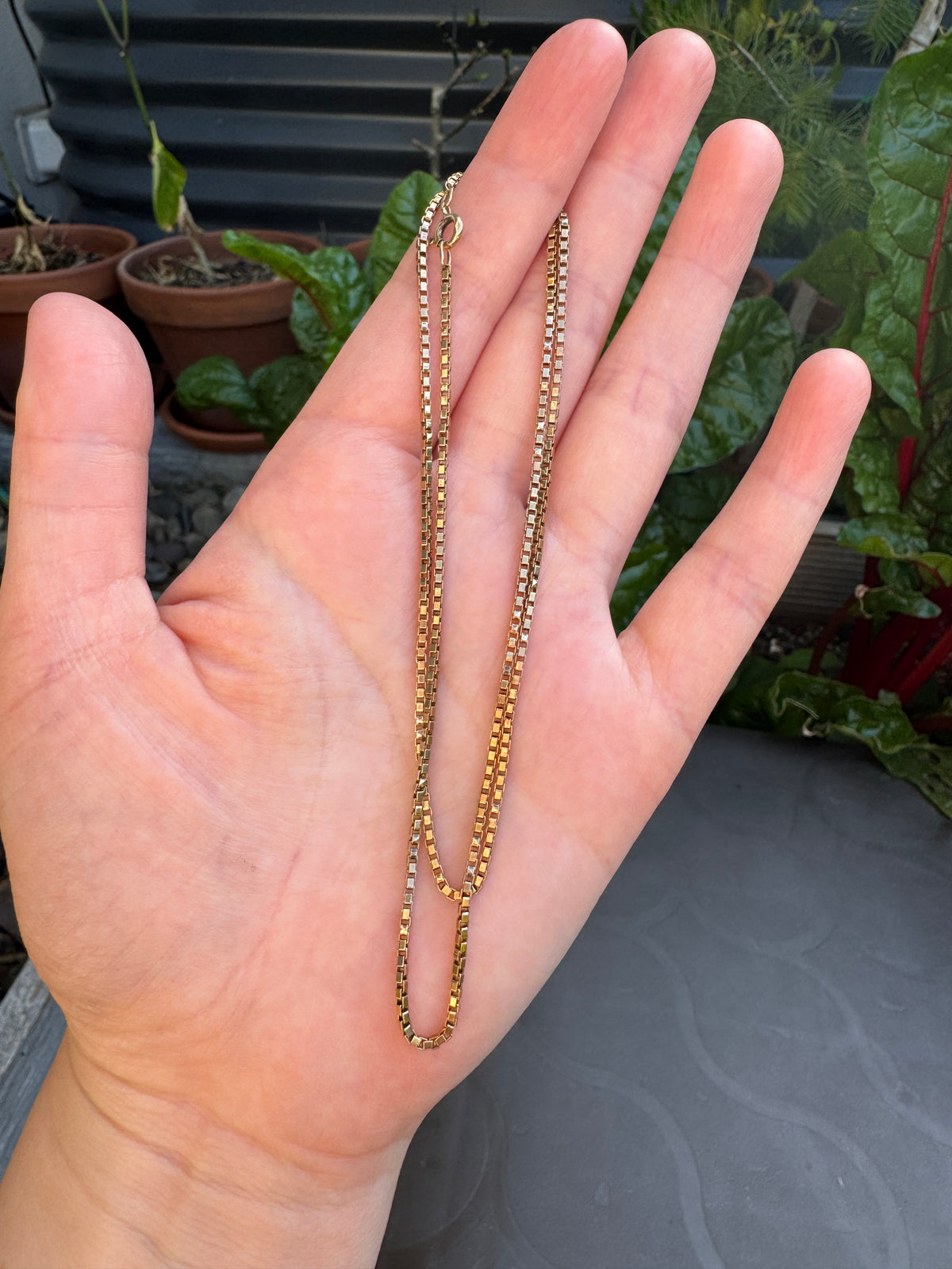 Vintage 9ct gold box link chain