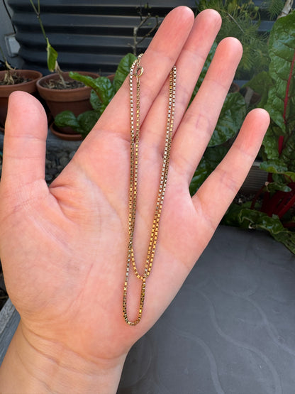 Vintage 9ct gold box link chain