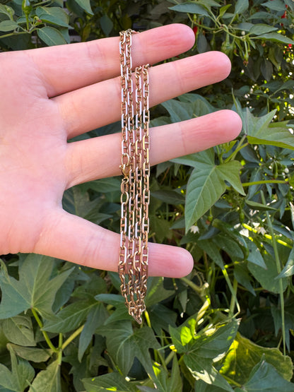 Vintage 9ct yellow gold mariner link chain, 50.5cm / 19.88 inches long
