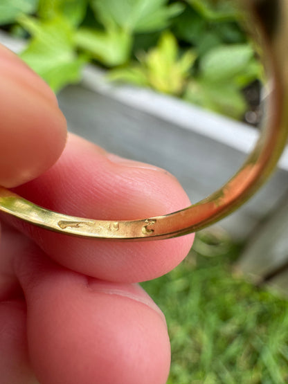 Vintage 18ct yellow gold 0.5ct TCW old mine cut diamond toi et moi ring