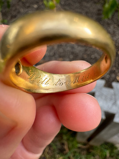 Antique 18ct yellow gold 0.5ct old mine cut diamond starset gypsy ring