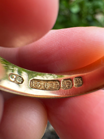 Antique Victorian 15ct yellow gold band, 4.7mm wide
