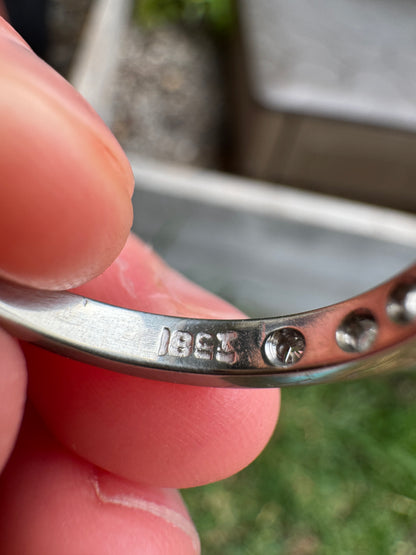 Antique 18ct gold old cut diamond half eternity ring