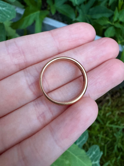 Antique 15ct rosy gold band, 3.5mm wide