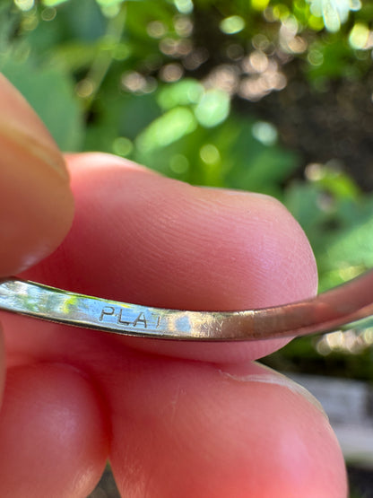 Vintage 18ct white gold and platinum three stone 0.16ct TCW old mine cut and old European cut diamond ring