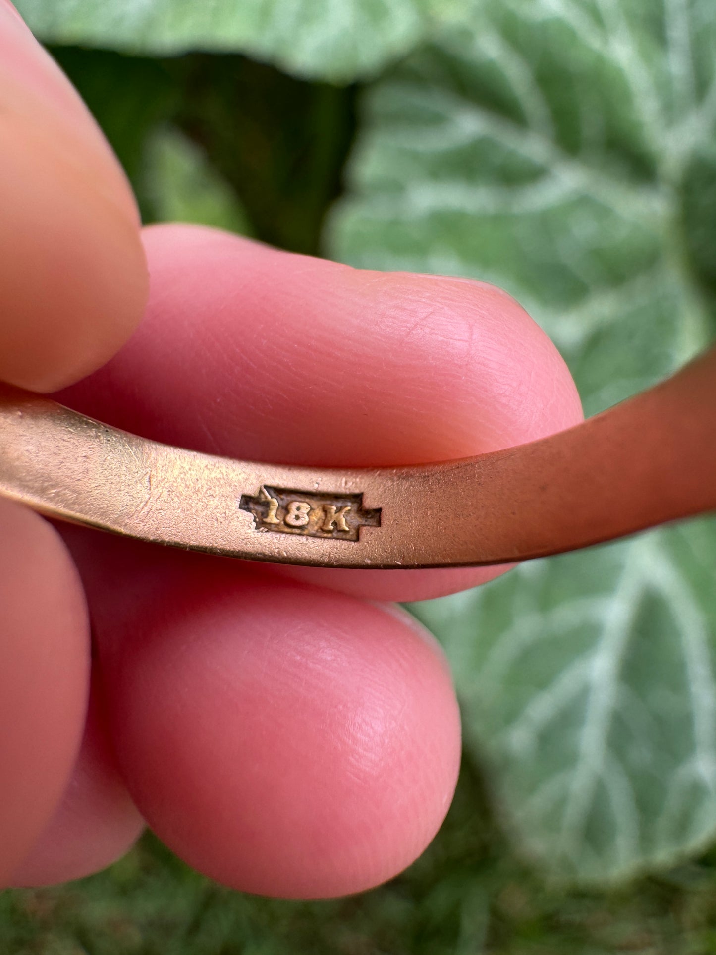 Vintage Mid Century 18ct yellow gold 0.4ct old mine cut diamond belcher ring