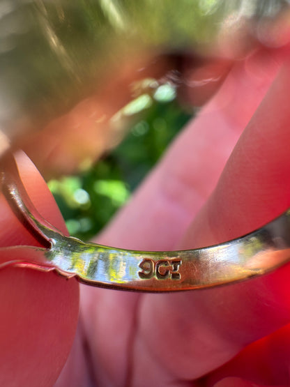 Antique 22ct yellow gold half sovereign ring on vintage 9ct yellow gold band