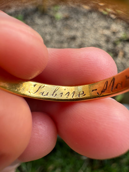 Antique Victorian 18ct yellow gold band, 3mm wide