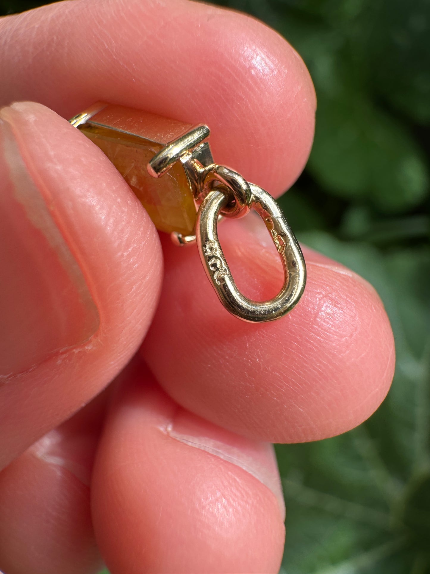 Custom handmade recycled 9ct yellow gold 1.25ct natural yellow sapphire prong set pendant