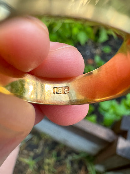 Antique Australian Wendt 18ct yellow gold 0.15ct old mine cut diamond starset gypsy cigar band