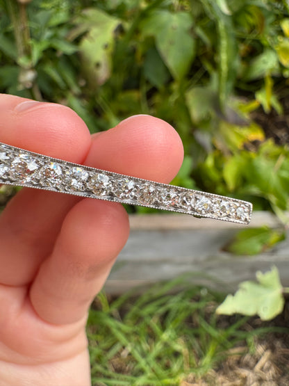 Antique old mine cut diamond brooch/chain extender