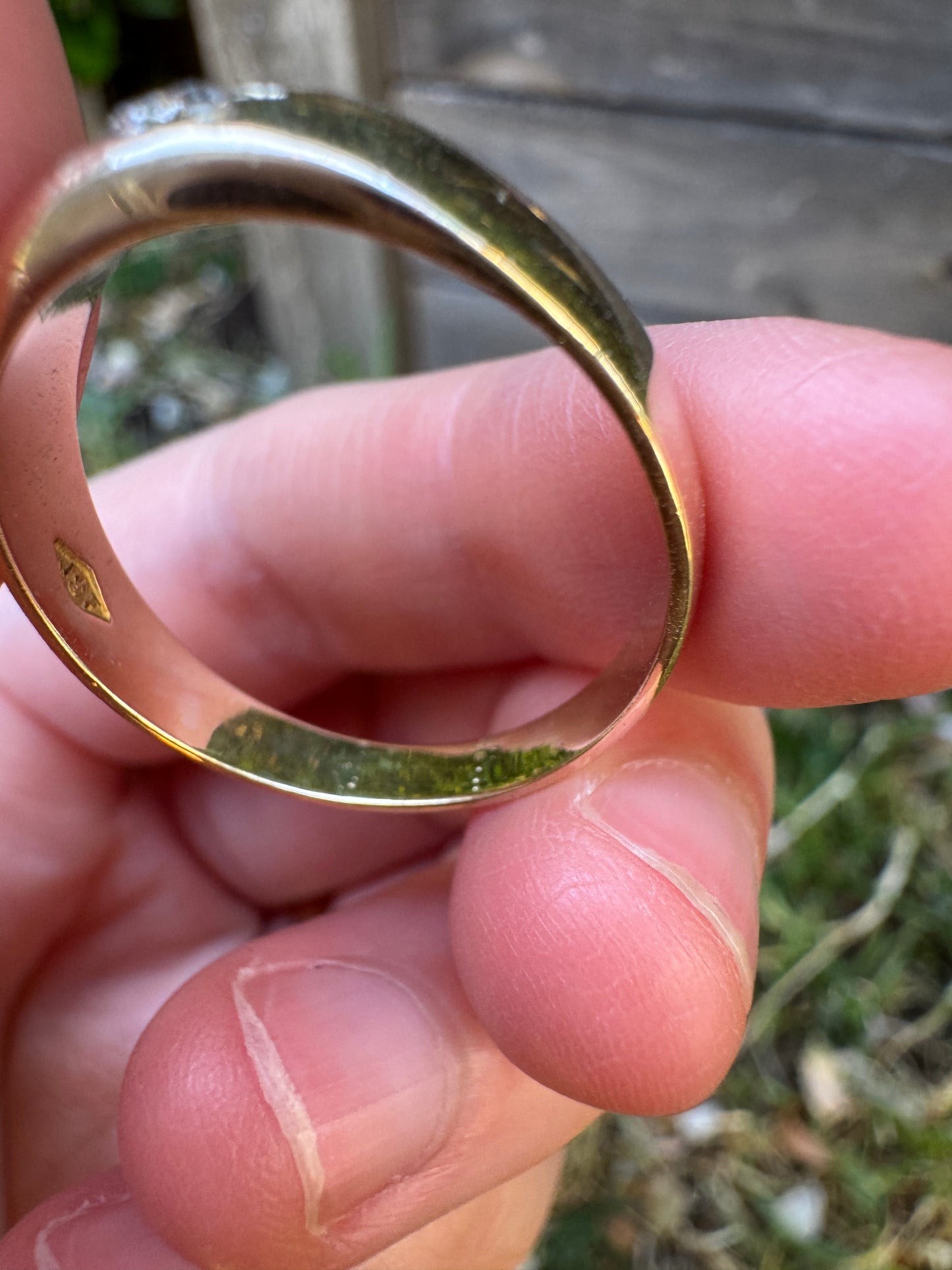 Antique Australian 15ct yellow gold 0.27ct old mine cut diamond starset gypsy ring