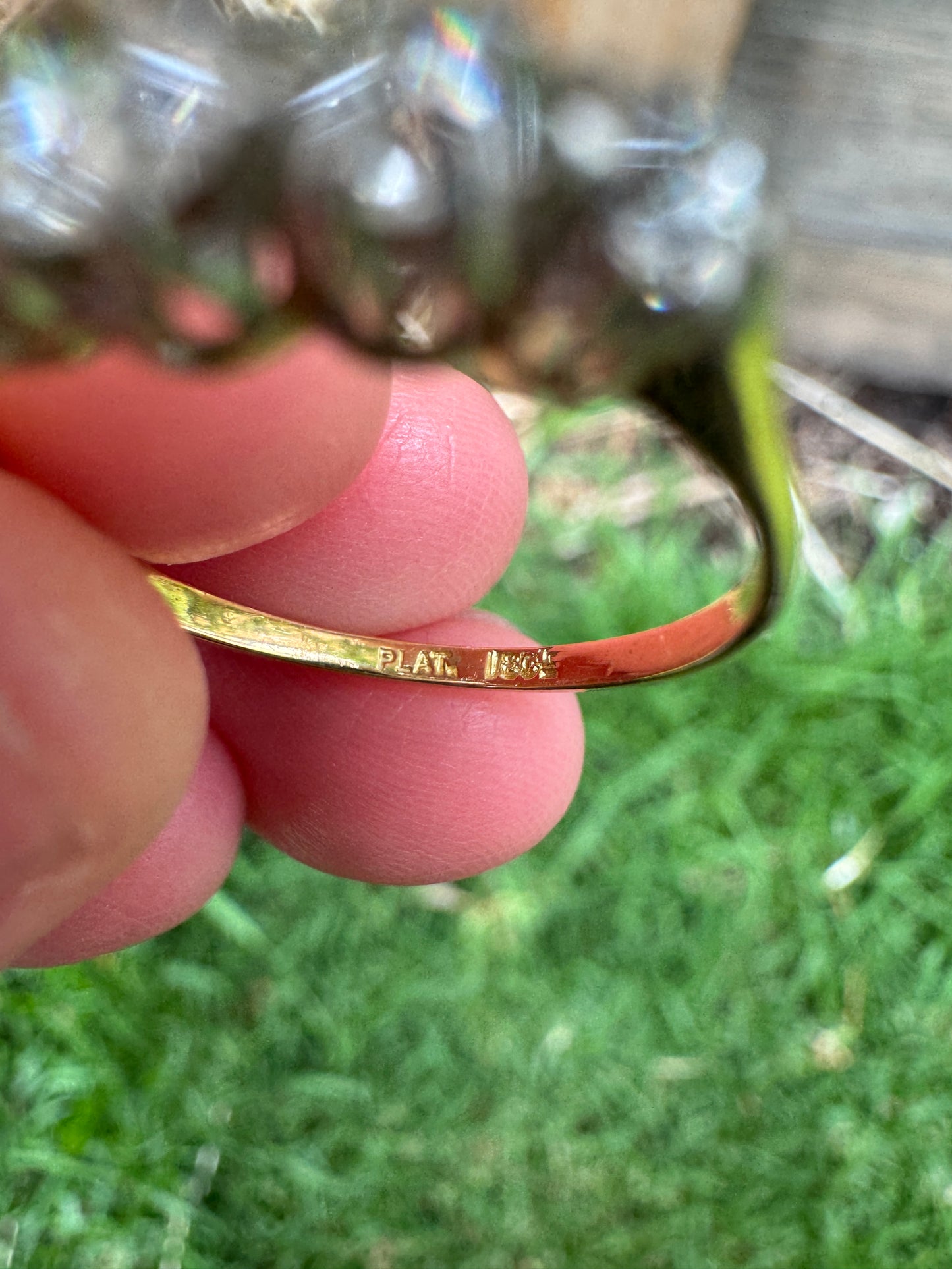 Vintage 18ct yellow gold and platinum 0.55ct TCW five stone old mine cut diamond ring