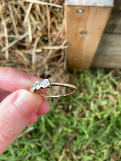 Vintage 18ct yellow gold 0.6ct TCW old European cut diamond four stone ring