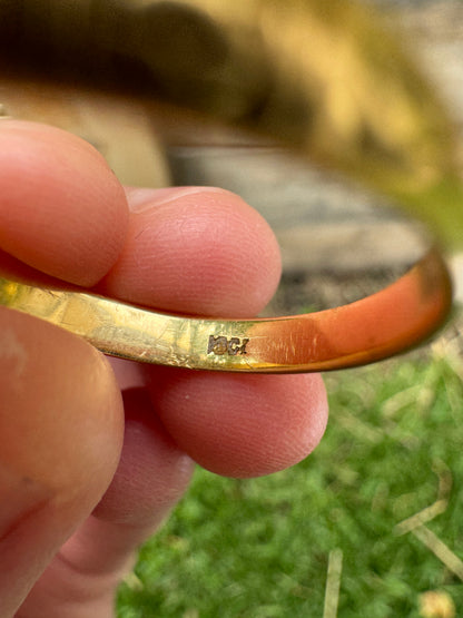 Vintage 18ct yellow gold 0.33ct TCW three stone old mine cut diamond starset gypsy ring