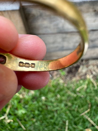 Vintage 18ct yellow gold 0.33ct TCW three stone old mine cut diamond starset gypsy ring