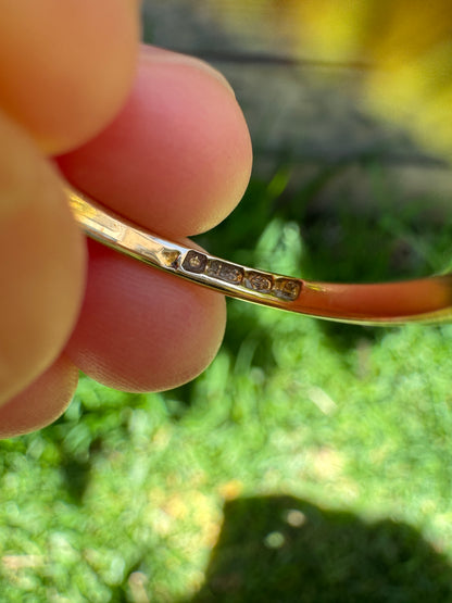Antique Edwardian 18ct yellow gold 0.25ct TCW old mine cut diamond boat ring