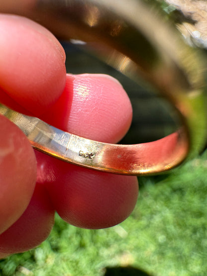 Vintage Victorian style 9ct yellow gold starset gemstone ring