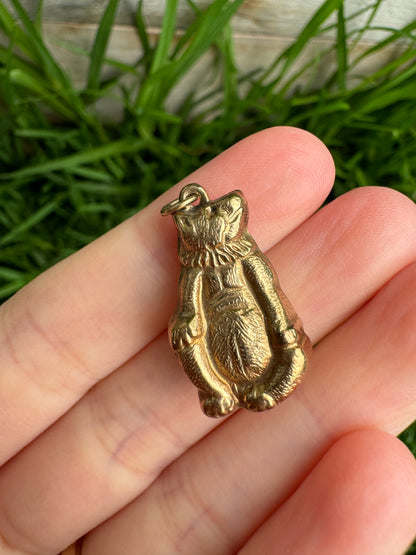 Vintage 9ct yellow gold bear charm