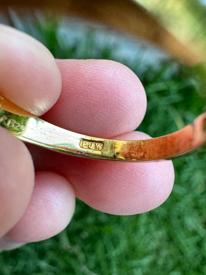 Vintage 18ct yellow gold ruby and diamond half eternity ring