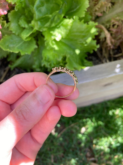 Vintage 9ct yellow gold keeper ring