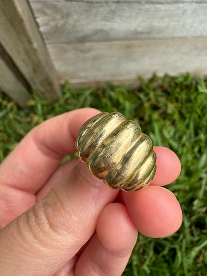 Vintage 14ct yellow gold croissant ring