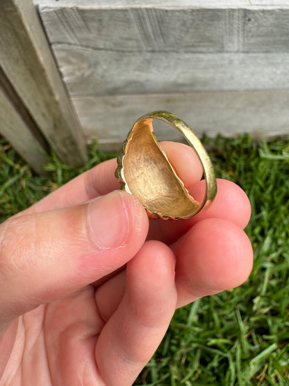 Vintage 14ct yellow gold croissant ring