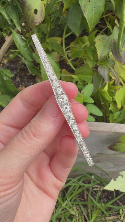 Antique old mine cut diamond brooch/chain extender