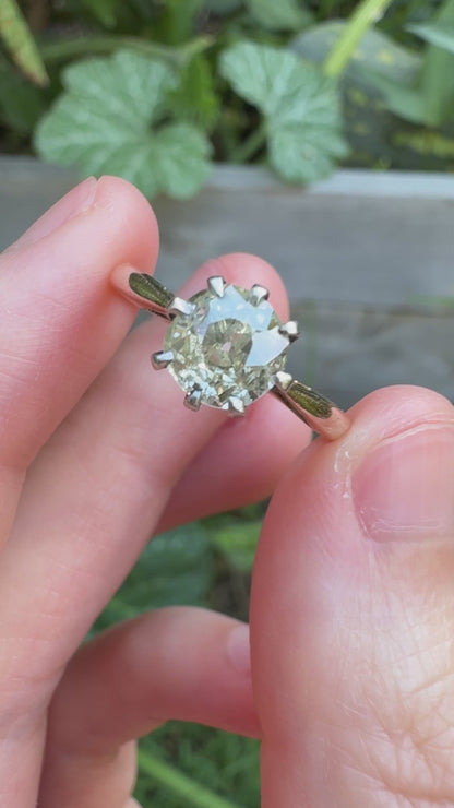 Vintage 18ct yellow gold 0.82ct old mine cut diamond solitaire ring