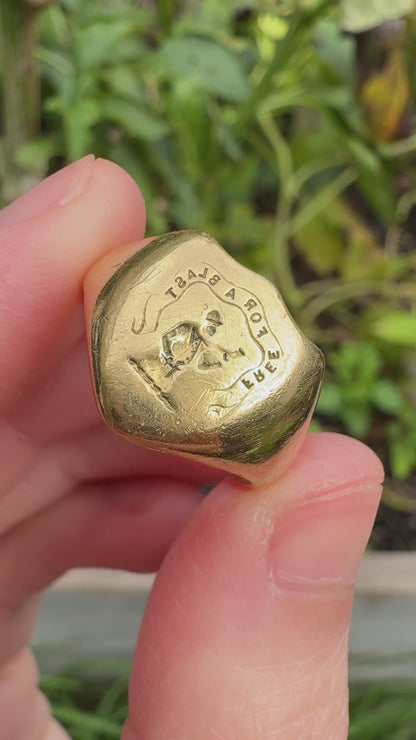 Vintage 18ct gold signet ring