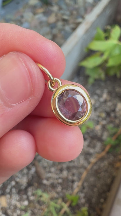 Handmade 9ct gold natural ruby pendant