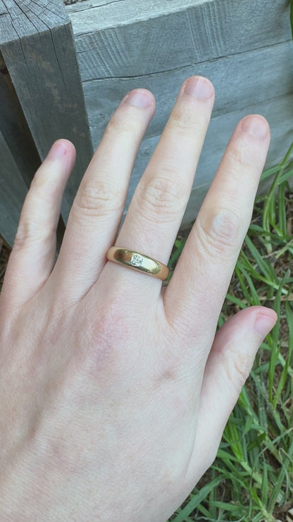Vintage Austrian 14ct yellow gold 0.16ct old mine cut diamond gypsy ring