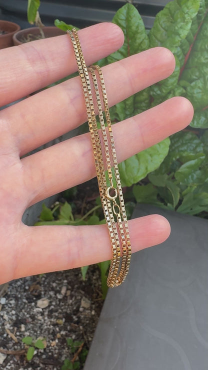 Vintage 9ct gold box link chain
