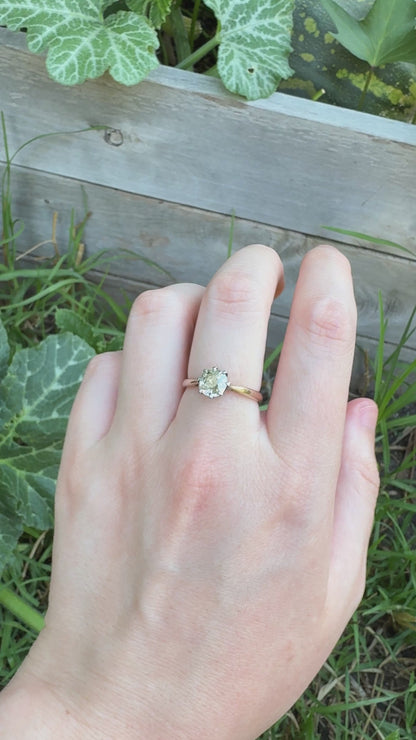 Vintage 18ct yellow gold 0.82ct old mine cut diamond solitaire ring