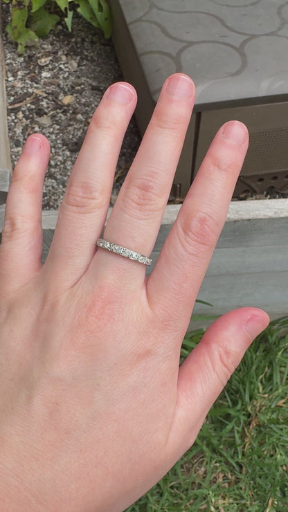 Antique 18ct gold old cut diamond half eternity ring