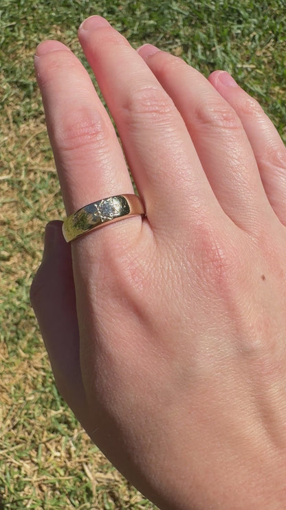 Antique Australian 15ct yellow gold 0.27ct old mine cut diamond starset gypsy ring