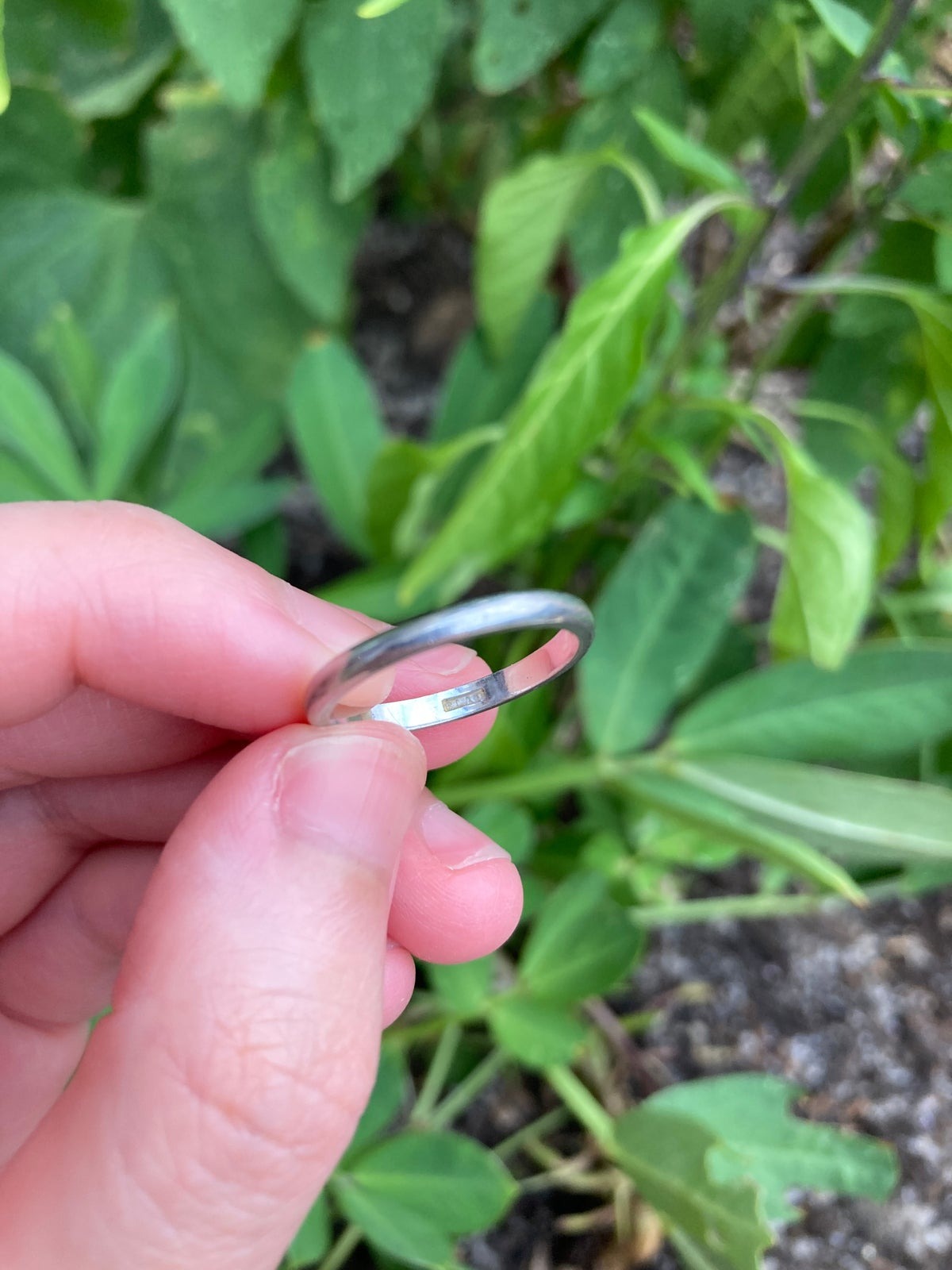 Vintage platinum band, size N 1/2